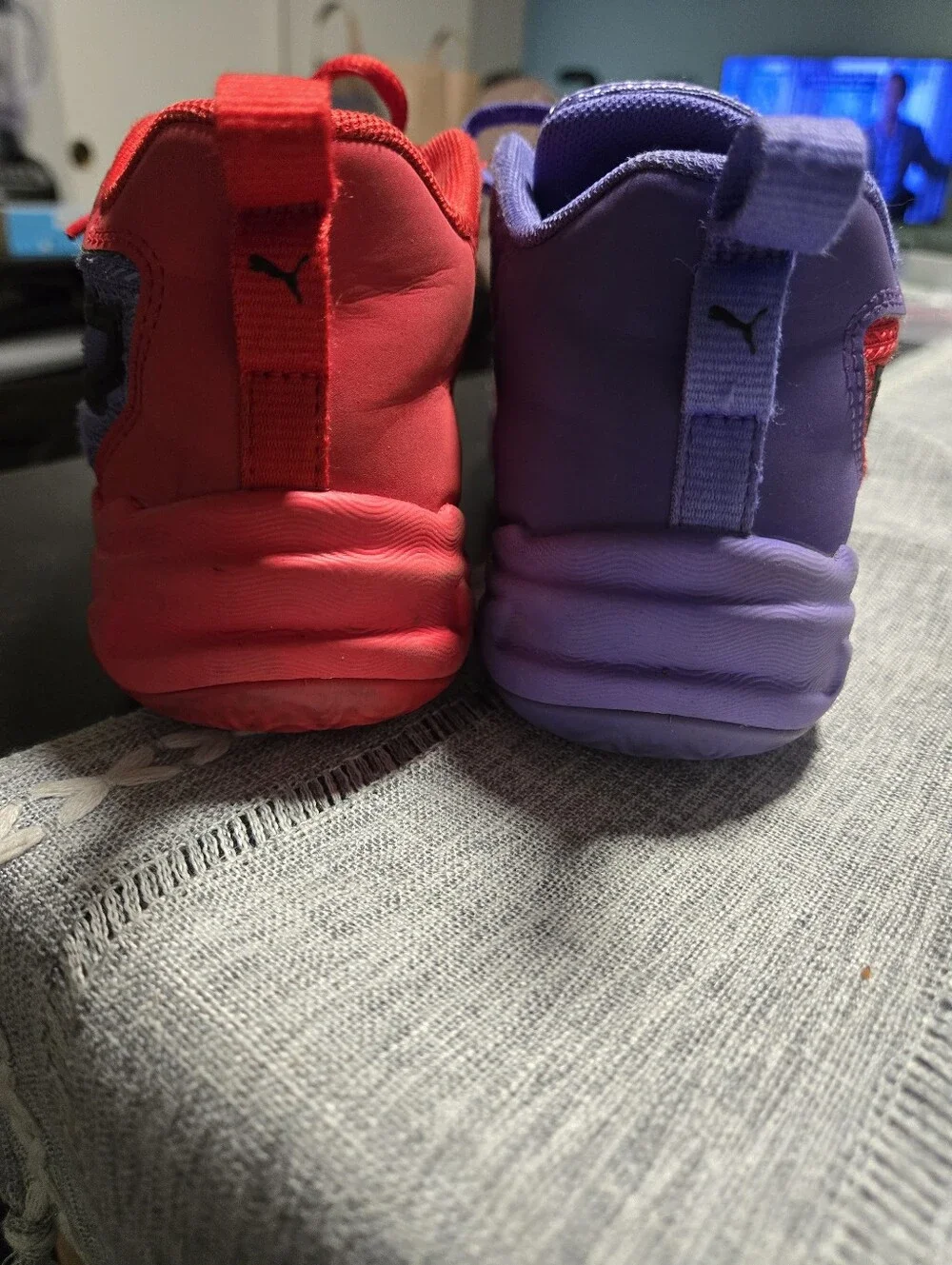 PUMA Scoot Zeros 'Pred' Basketball Shoes, Kids SIZE 3C, Purple & Red